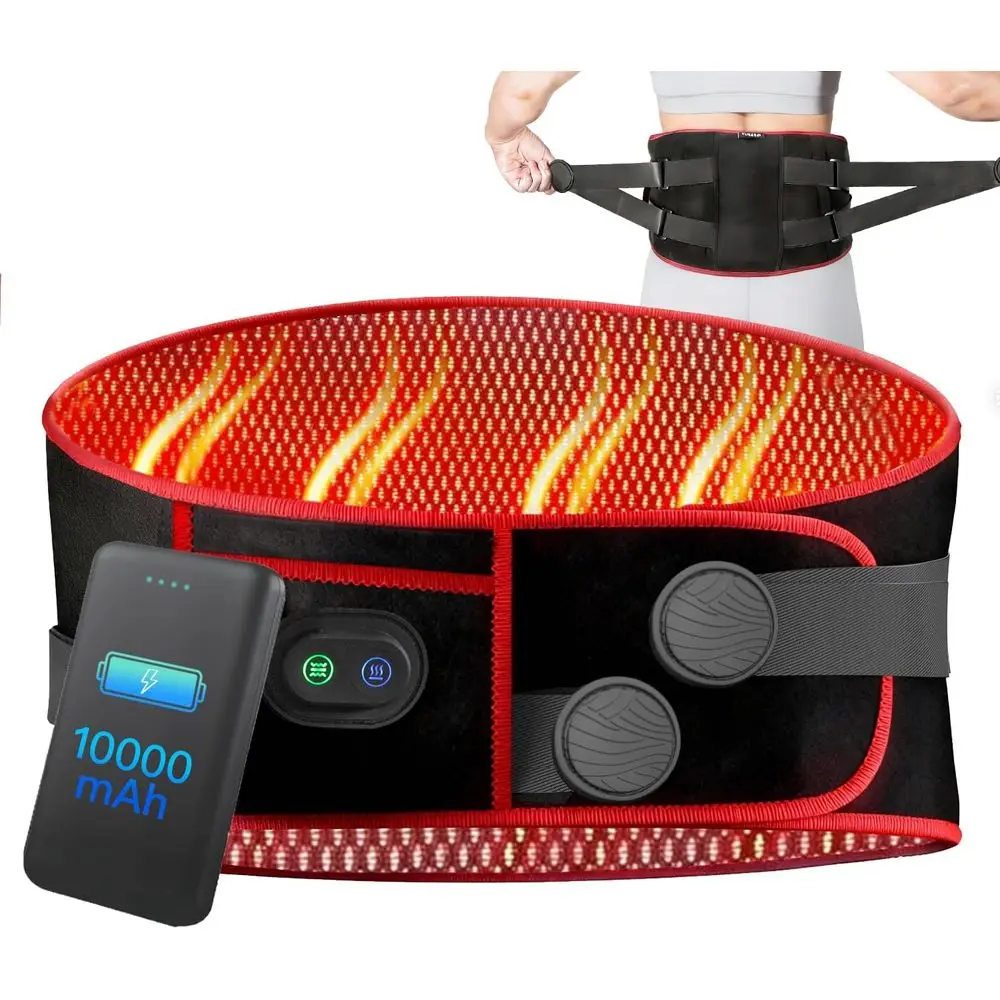 

Heating Massage Belt with 3 Heat Levels, 5 Vibration Modes, 10,000mAh Battery for Back Pain Relief, Portable Lower Back Massager