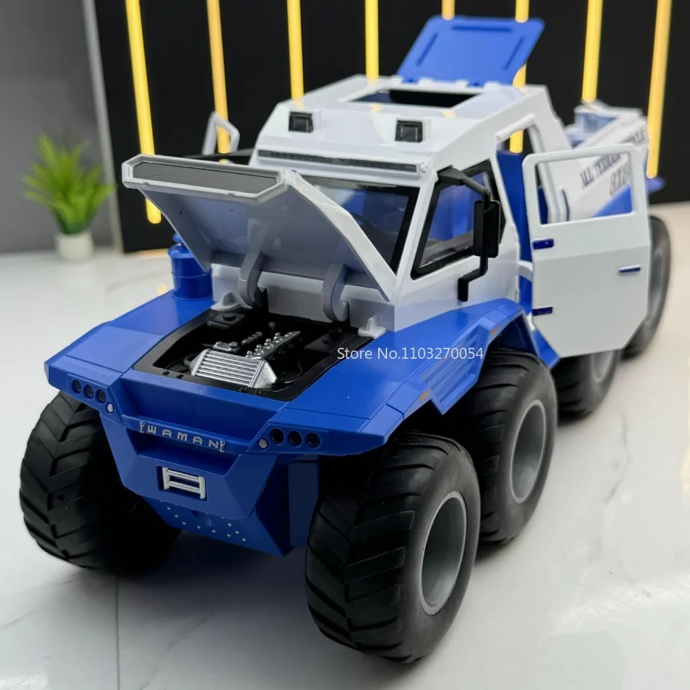 1/24 Russian Avtoros Shaman 8*8 Toys Car Model Alloy Diecasts With Light Sound Pull Back Off-Road Vehicle For Boy Birthday Gifts