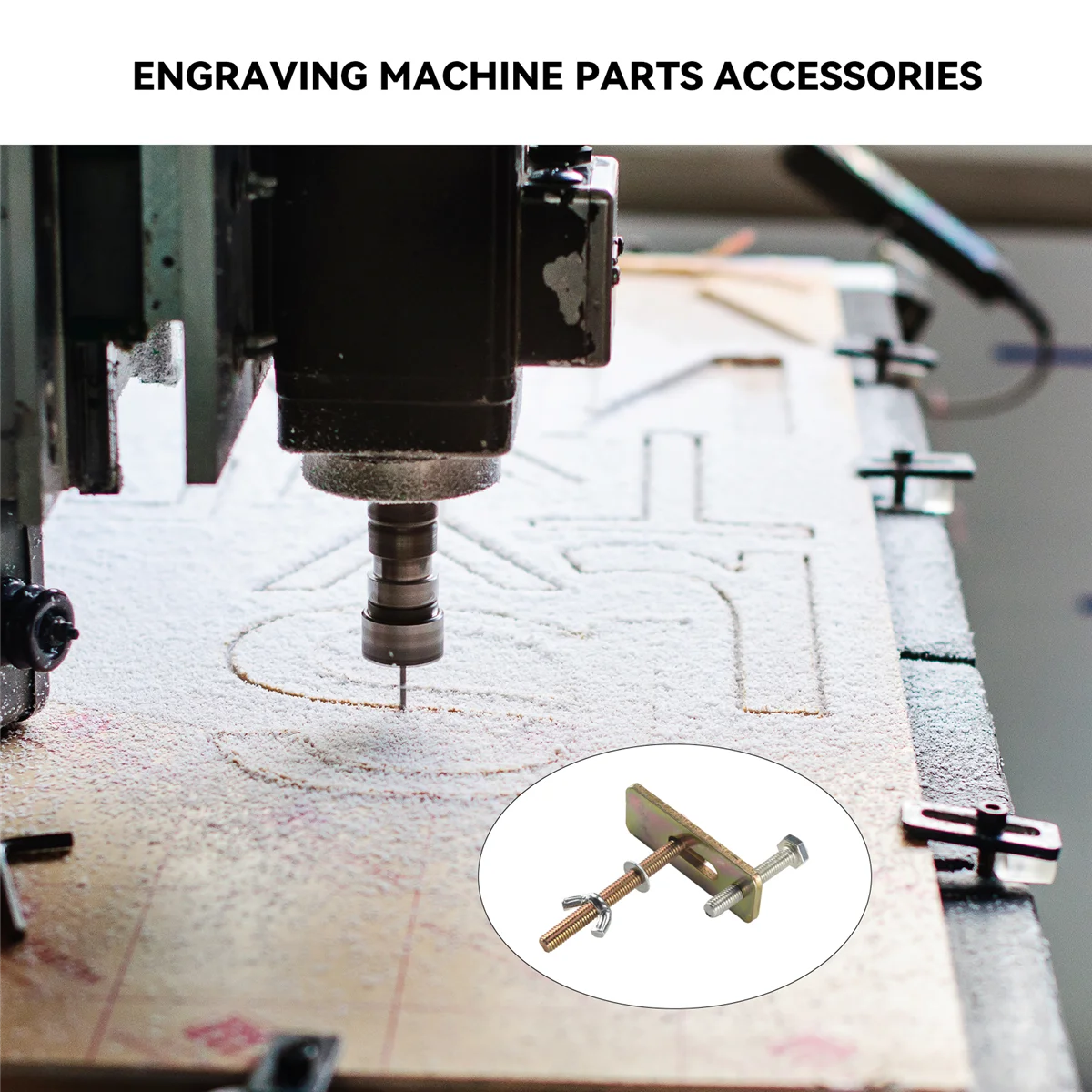 Máquina de grabado CNC 4 en 1, abrazadera de placa de prensa, accesorios de férula de plataforma, 80mm