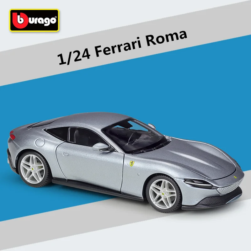 Bburago 1:24 Ferrari Roma Alloy Sports Car Model Diecasts Metal Racing Car Model High Simulation Collection Childrens Toys Gifts