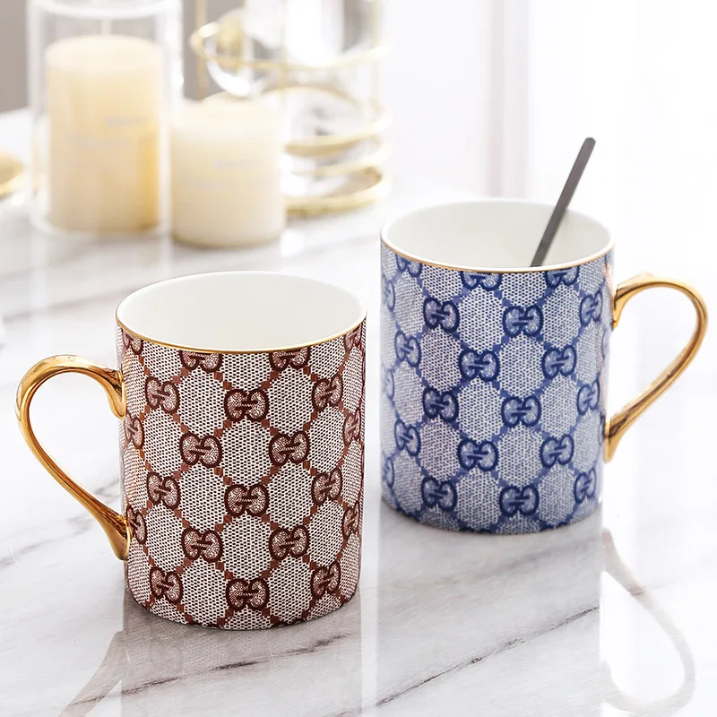 

European Creative Instagram Ceramic Phnom Penh Milk Tea Mark Cross Border Home Coffee Cup