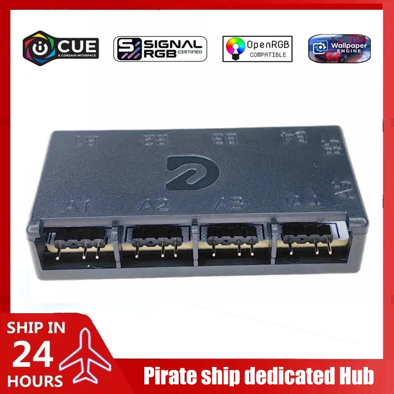 

Corsair NODE + HUB ASYNC ARGB Controller, Support Original ICUE & Multi-Softwares, 1-10 Heads up to 408 RGB Beads