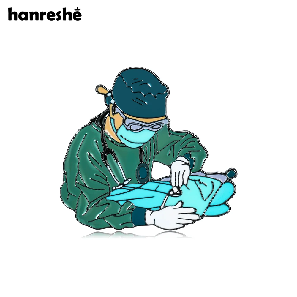 Hanreshe-医療の放射線エナメルブローチ、創造的な手術画像ピン、ラペルバックバッジ、医師と看護のための薬のアクセサリー