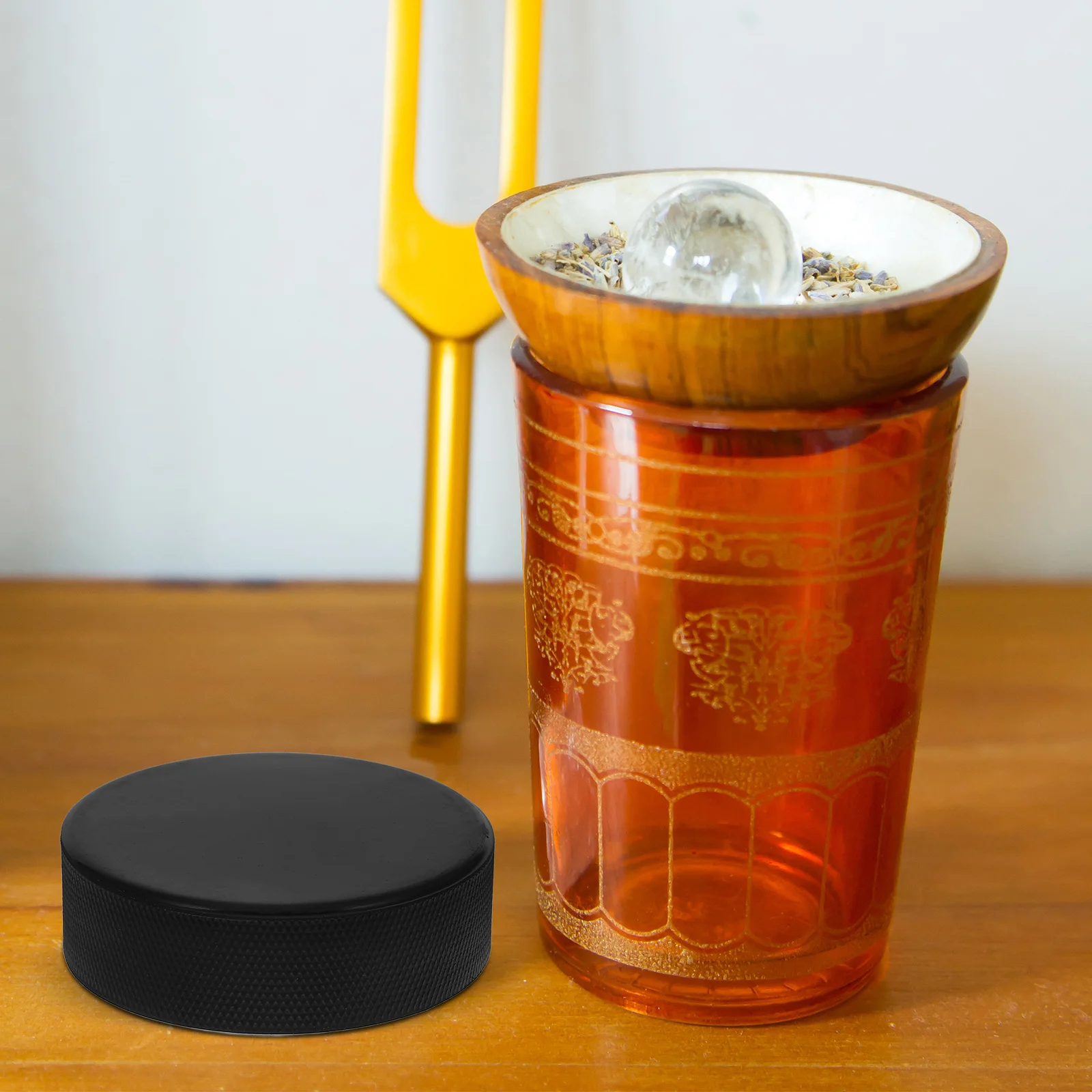 

Noiseless Tuning Fork Activator Ensures Stable Vibration Simple Use with Rubber Puck for Therapeutic and Musical Instrument