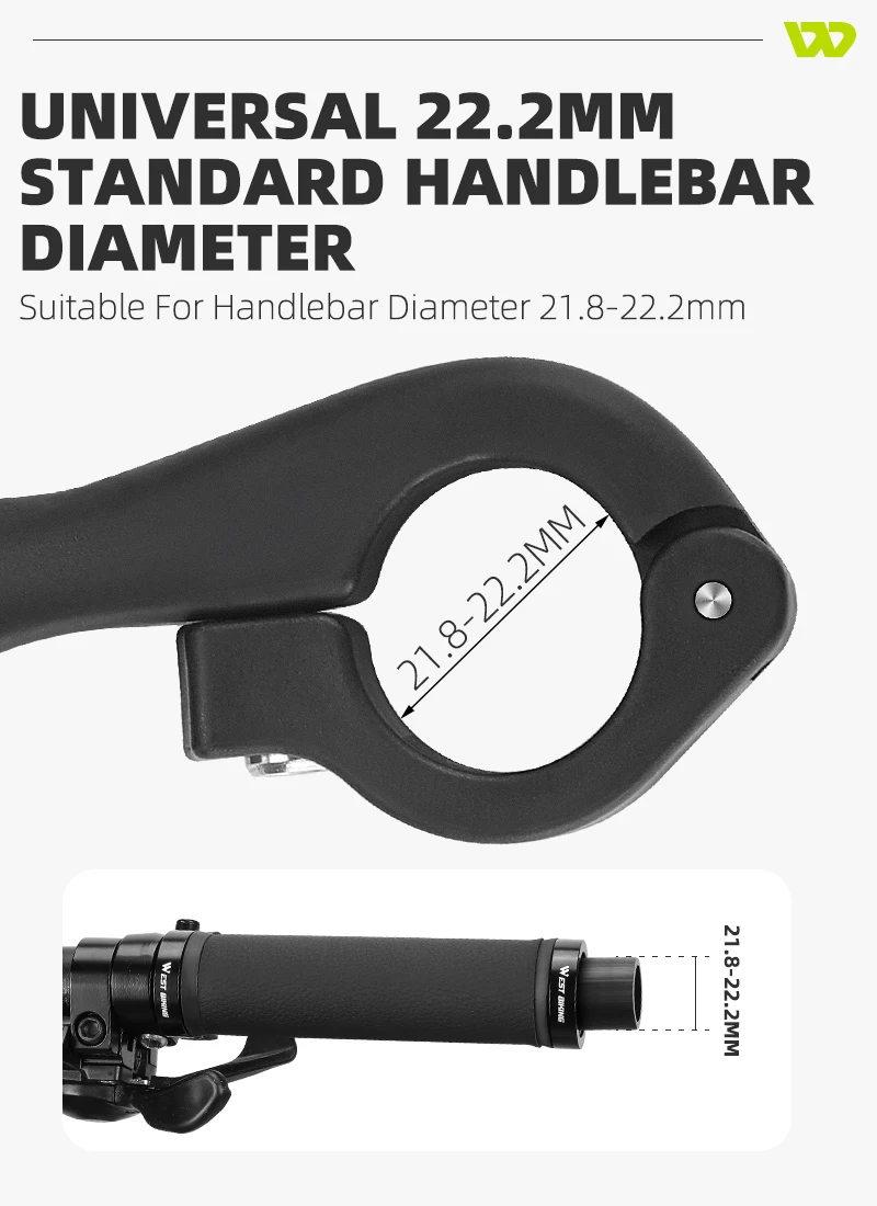 WEST BIKING MTB Fahrradlenkerenden Ergonomische Mountainbike-Innenlenkerenden 22,2 mm Nylon Reflektierende Lenkerenden Fahrradzubehör – Detail 10