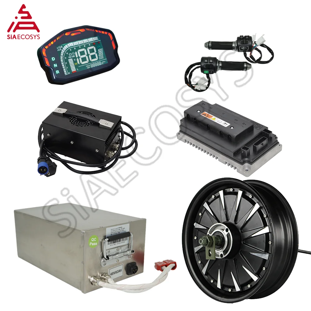 

SiAECOSYS QSMOTOR 12inch 3000W 48V 74kph Hub Motor with EM100SP Controller And Kits For Electric Scooter