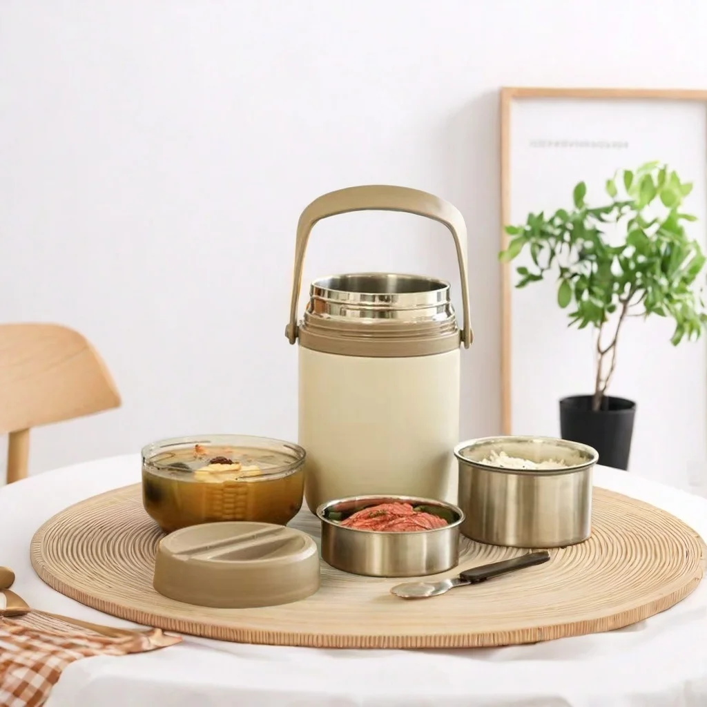 

Stainless Steel Double Wall Vacuum Insulated Thermos Hot Food Flask Lunch Box Food Jar Thermos 2L for Sales