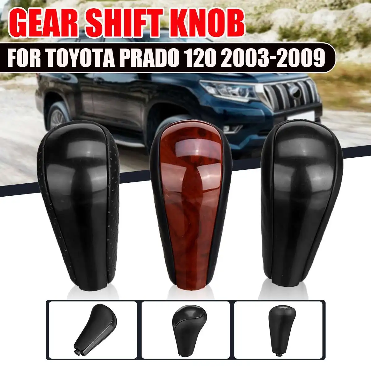 Automatic Gear Shift Knob For Toyota Prado 120 2003-2009 AT Car Gear Shifter Lever Handle Stick PU Leather