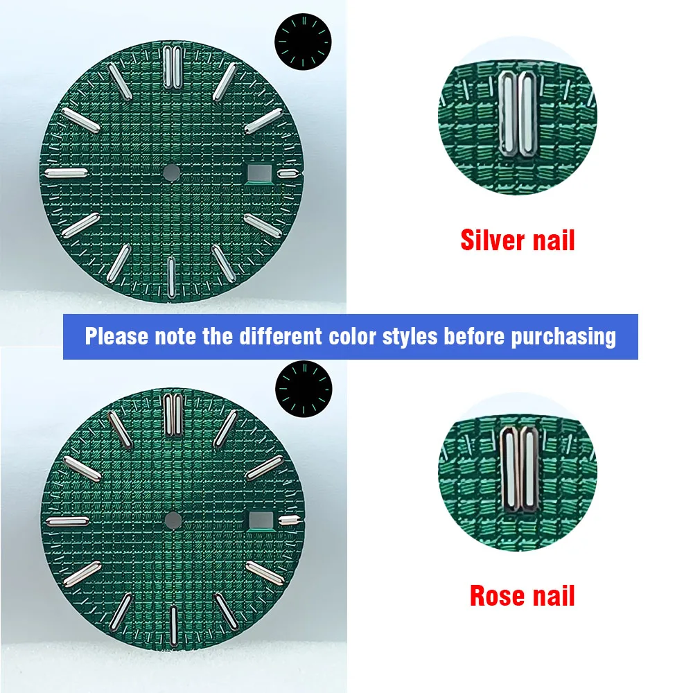 Циферблат NH35 диаметром 31,8 мм, циферблат NH35A, циферблат часового механизма подходит для NH35, циферблат часового механизма, аксессуары, зеленая подсветка