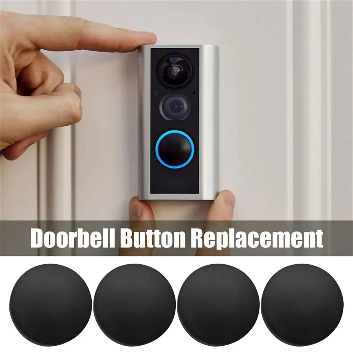 ABLP Pulsante di ricambio da 4 pezzi per Ring Doorbell Pro Correggi il tuo pulsante rotto e screpolato Accessori per campanello Sostituzione campanello