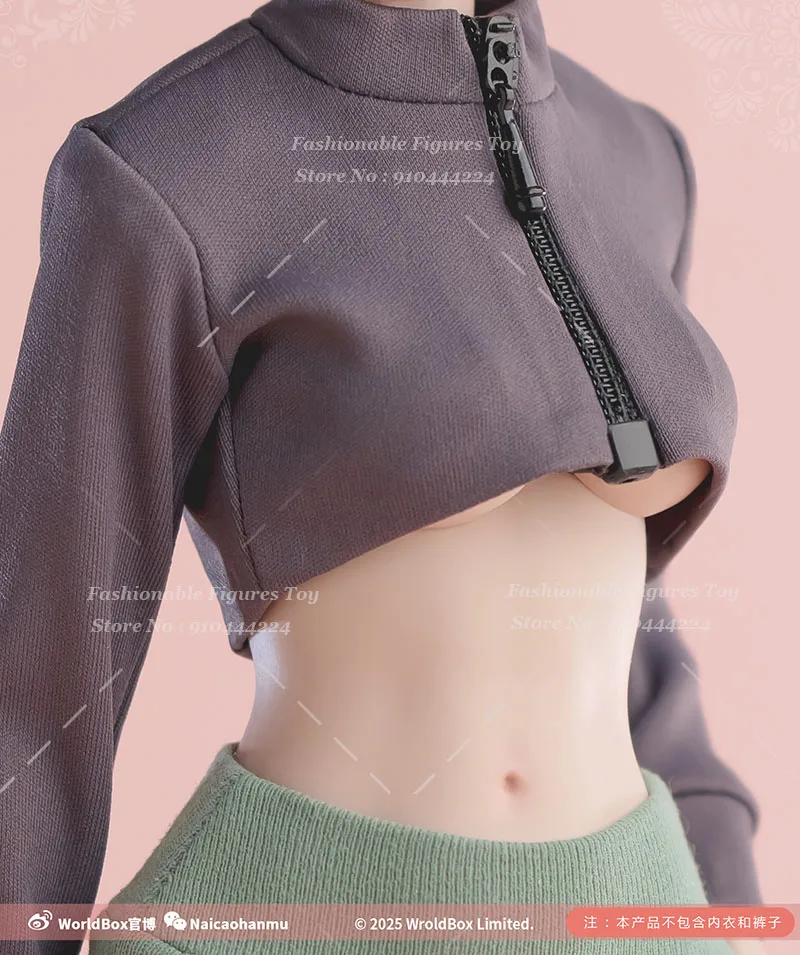 Worldbox CA022 1/6 المرأة الجندي جاكيت زيبرا قصيرة الأكمام الطويلة الرياضة اليوغا معطف ل 12 بوصة عمل الشكل الجسم الدمى #5