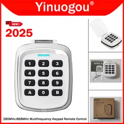 Multifrequency Wireless Keypad Remote Control Garage Door Opener 280-868MHz Gate Remote Control Garage Door Keychain for Barrier