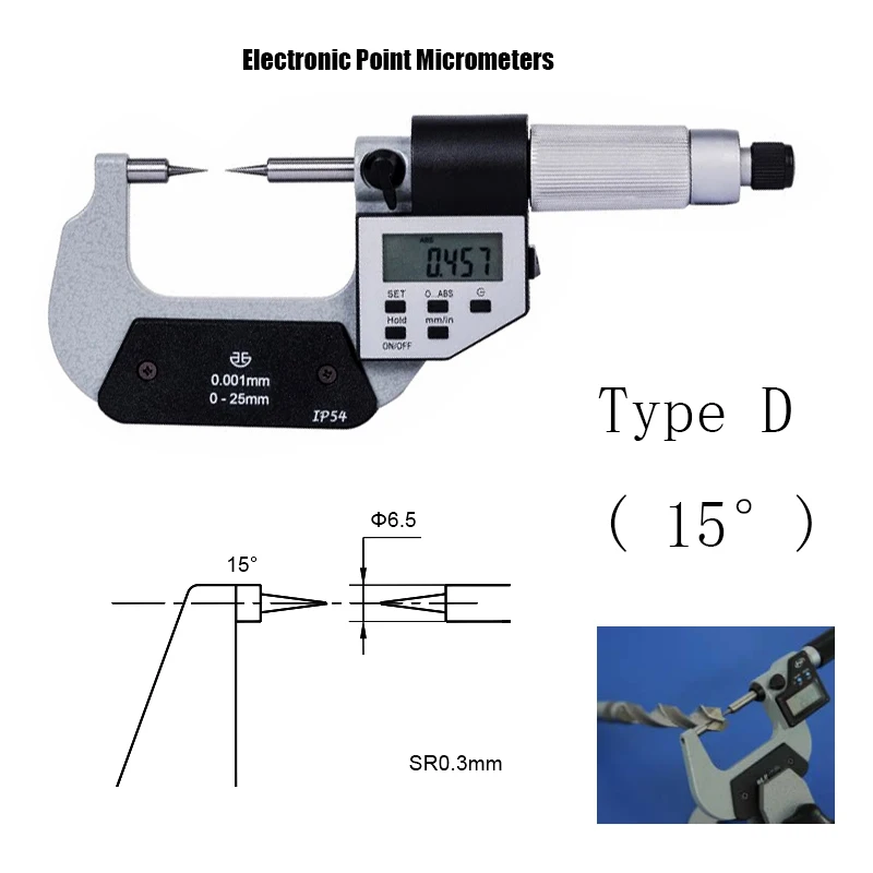 XiBei Point Micrometers 0-25mm 25-50mm 50-75mm 342-251 Carbide meetvlakken Dikte Ideaal gereedschap voor het meten van boorgaten