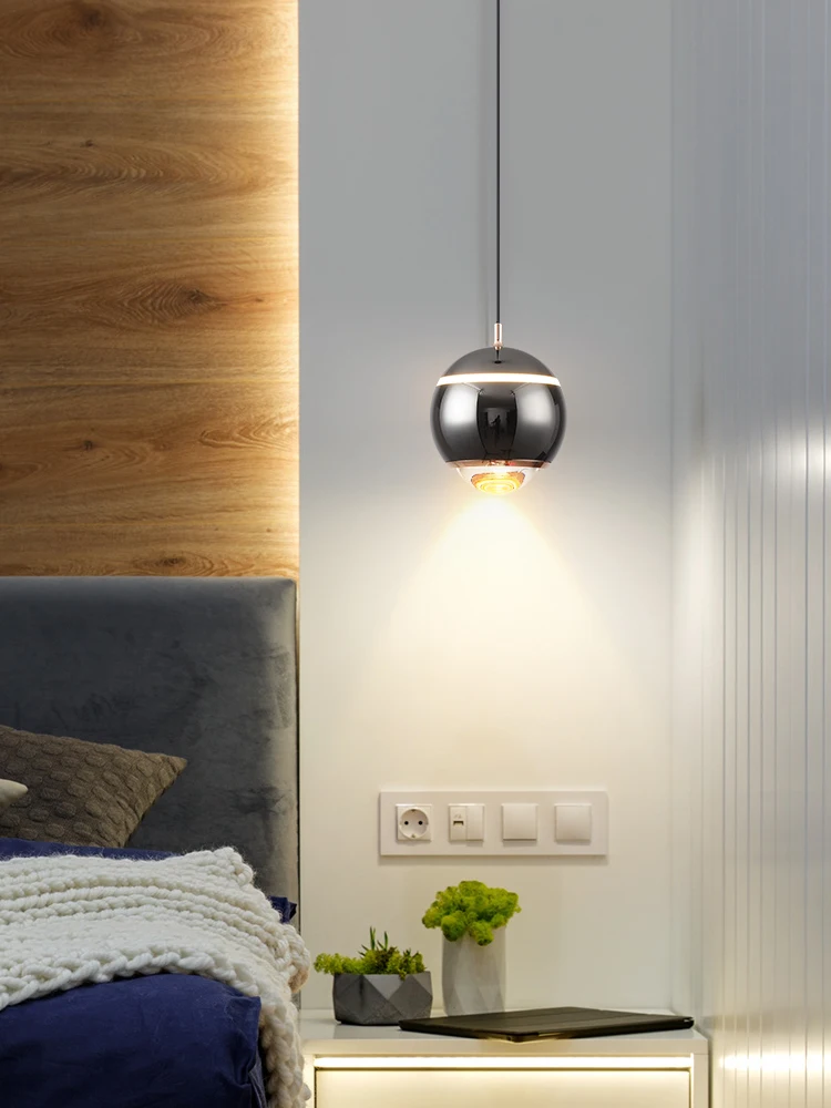 Nordic Bedroom Bedside Chandelier Modern Creative Living Room Background Wall Light Luxury Simple Long Line Small Chandelier