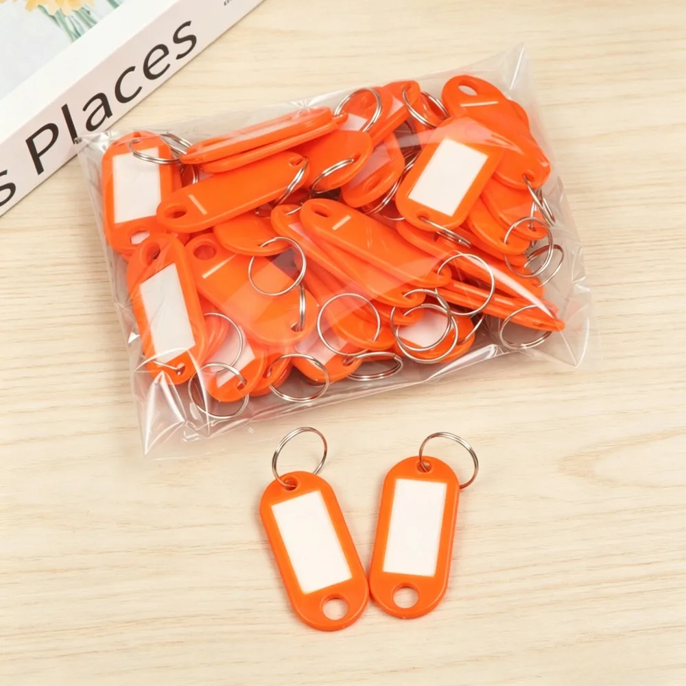 50 Stück Plastik-Schlüsselanhänger mit Etikettenfenster, DIY-Schlüsselanhänger-Set, Gepäckanhänger zur Nummernkennzeichnung für Hotel- und Kofferschlüssel, Farben – Detail 20
