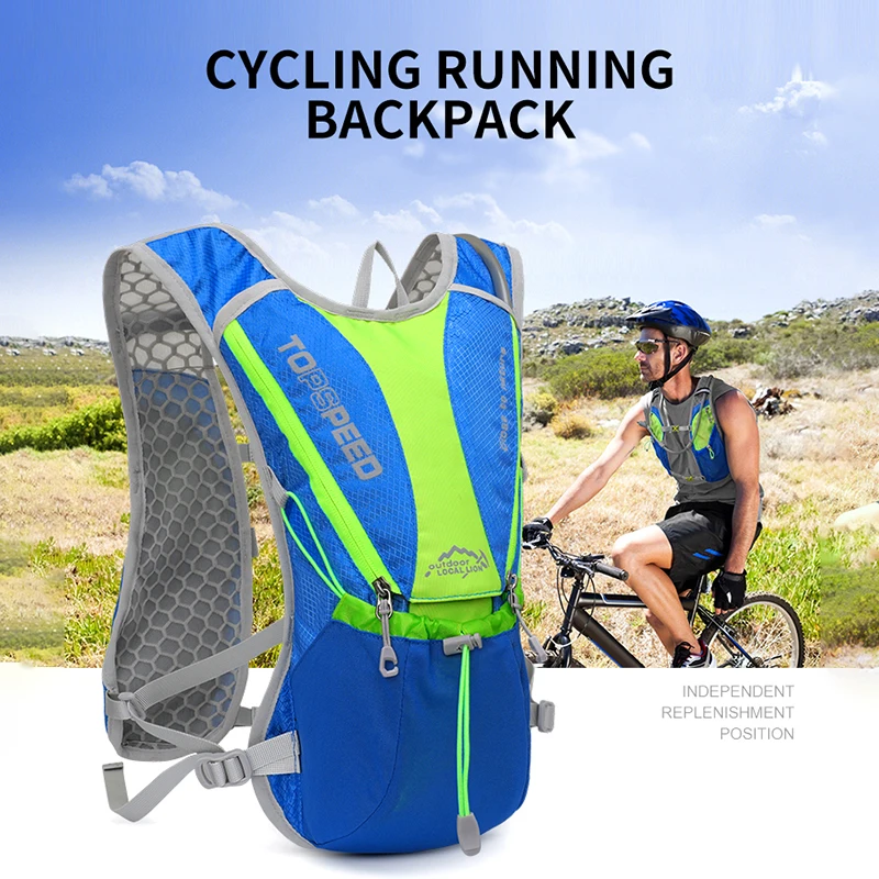 Running Cycling Trail Running Hiking Backpack Marathon Men Ultra-light Hydration Vest Backpack 2L Water Bag Breathable Gym Bag