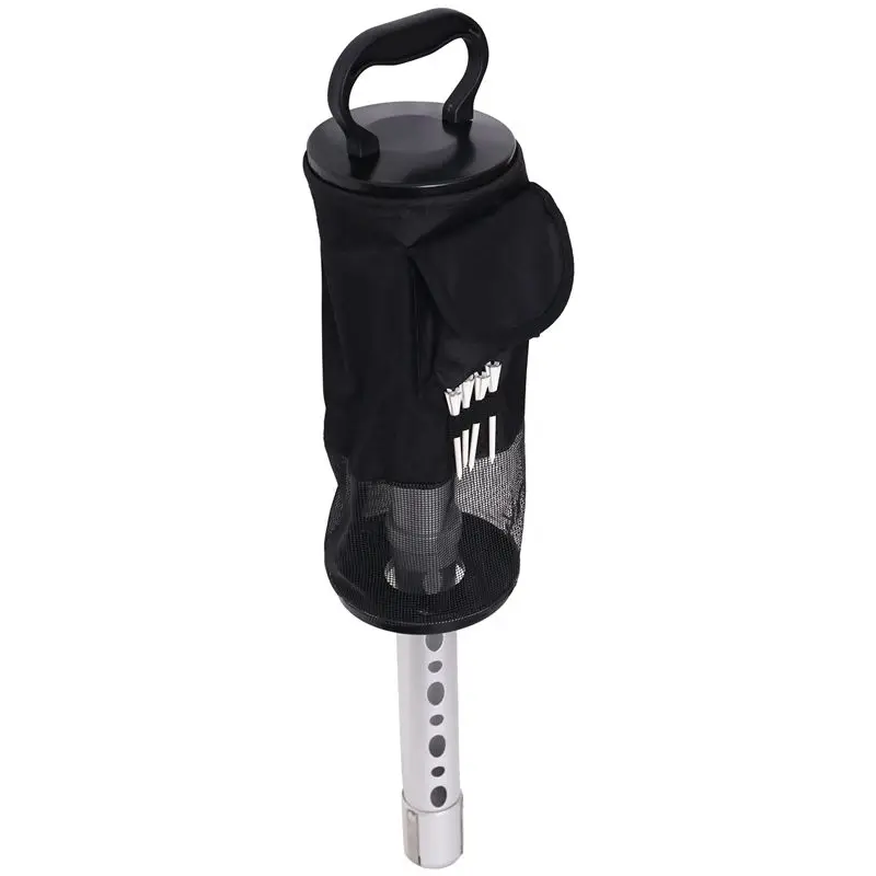HOES-Shags Bag For Golf Balls,Golf Ball Retriever With Detachable Aluminum Alloy Tube, Golf Shags Bags With Pocket&Tee Holder