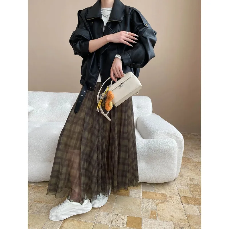 معاطف النساء سترات من الجلد الصناعي رفض طوق معطف بولي Pu العمل Y2k الشارع الشهير سترة سستة عادية فضفاض الخريف الشتاء 2025