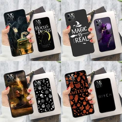 Halloween Witch Cat Phone Case For iPhone 16 15 14 13 12 11 Pro Max 12 13 Mini 7 8 16 Plus X XR XS Max Cover