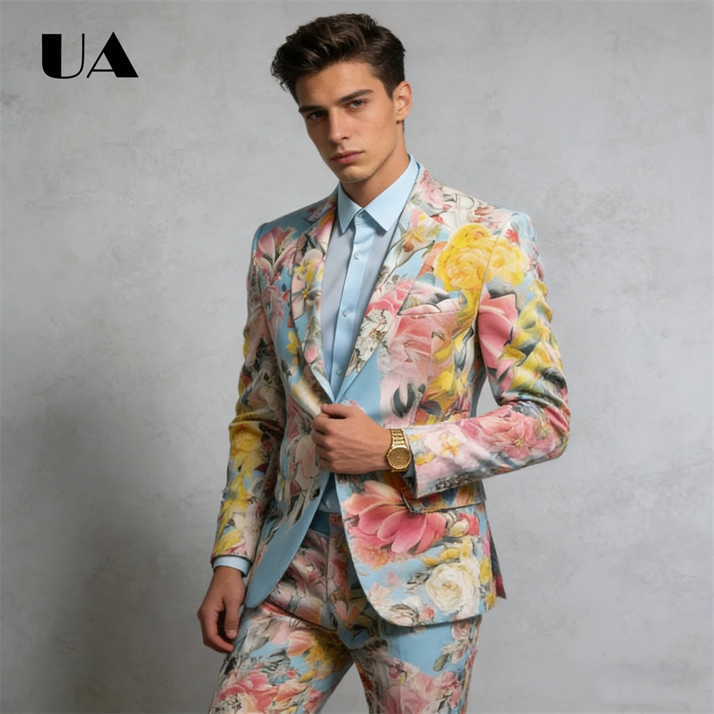 Stand Out Suit 2 Piece | Vibrant Digital All-Over Print | Perfect for Wedding Guest, Party, Prom - Sizes XS to 4XL