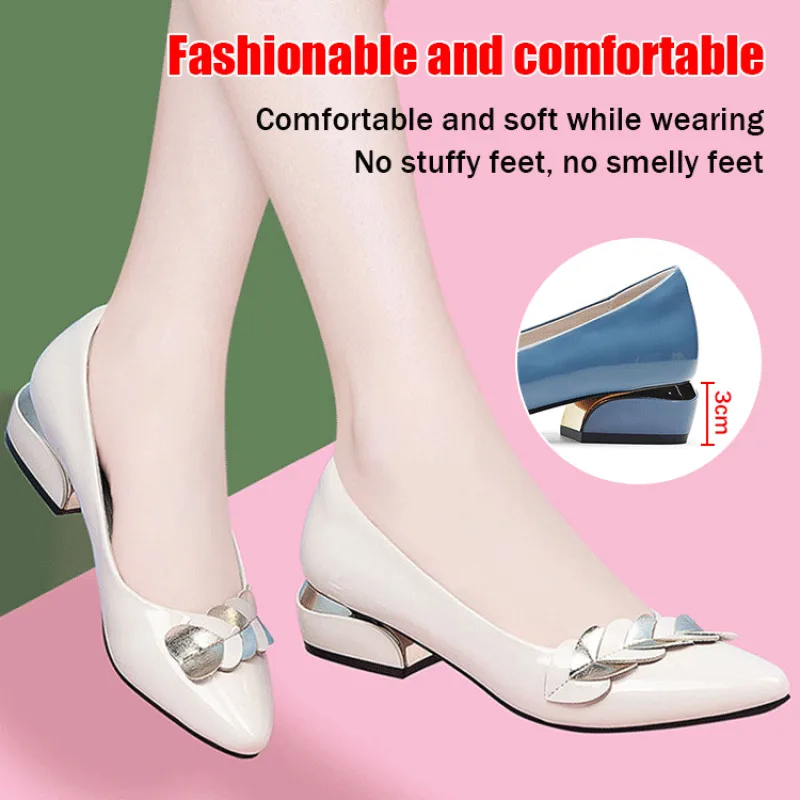 Four Seasons Damenschuhe, modische, spitze Zehen, atmungsaktive, lässige, flache Arbeitsschuhe für Damen