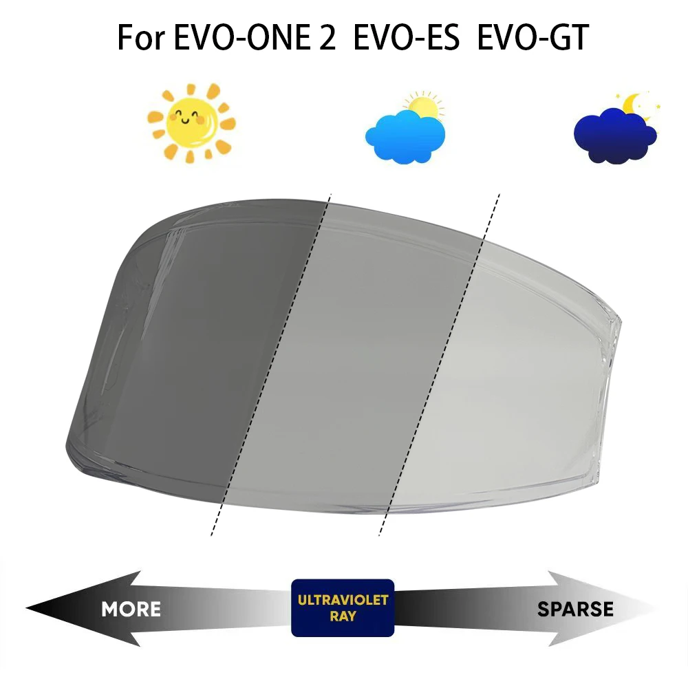 

EVO ES Helmet Photochromic Visor Uv Protection Casco Moto Visera Sunshield for Shark EVO-ONE 2 EVO-GT Helmet hromic lens