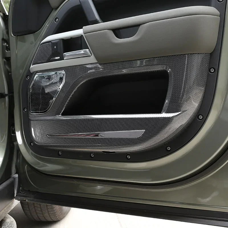 

ABS Carbon Fiber Car Door Protection Anti-kick Protection Panel Cover Car Accessories For Land Rover Defender 90 110 2020-2024