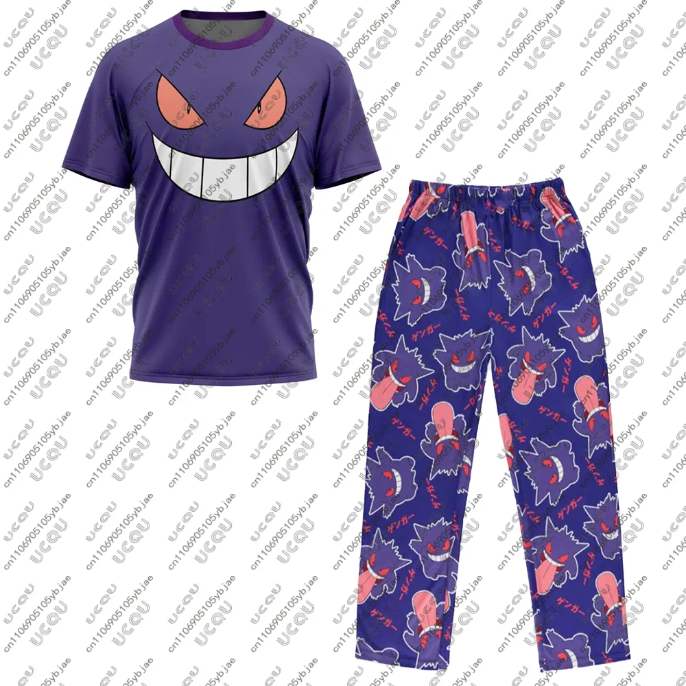 

Y2k подарок для взрослых женщин и детей G-Gengar Pj's футболка унисекс для мальчиков и девочек толстовка повседневный топ P-Pokemo костюм комплект вечерние пижамы брюки футболка