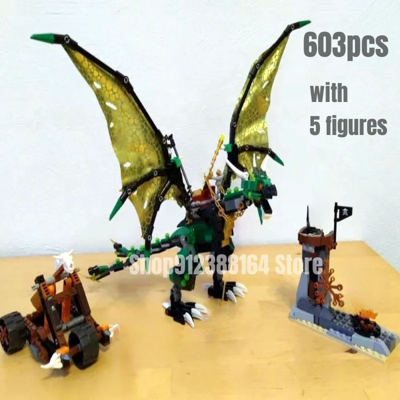 MOC 603pcs The Green NRG Dragon Building Blocks 70593 Bricks Model Toys for Children Gift