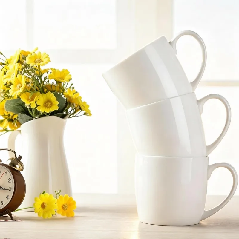 300ML, 3pcs/lot, plain white bone china coffee cup,  ceramic cup morning mug, zakka milk  mug, porcelain nespresso mug, tumbler