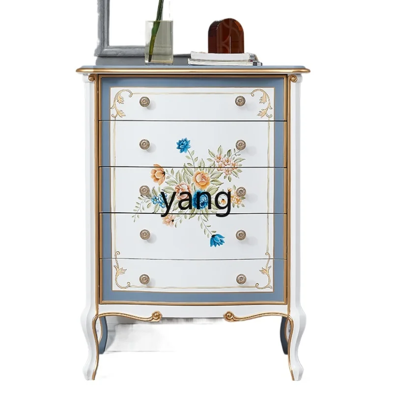 

LXL Simple Painted Chest of Drawers Solid Wood Storage Modern Light Luxury Chest of Drawers