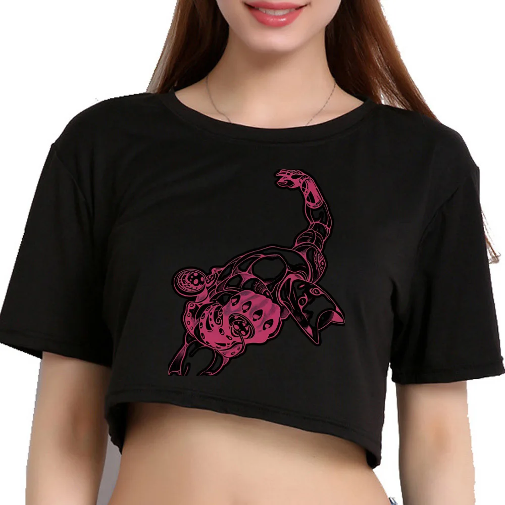 

Jojo Bizarre Adventure cropped top girl dollette cheap japan t-shirt alternative cute party graphic streetwear
