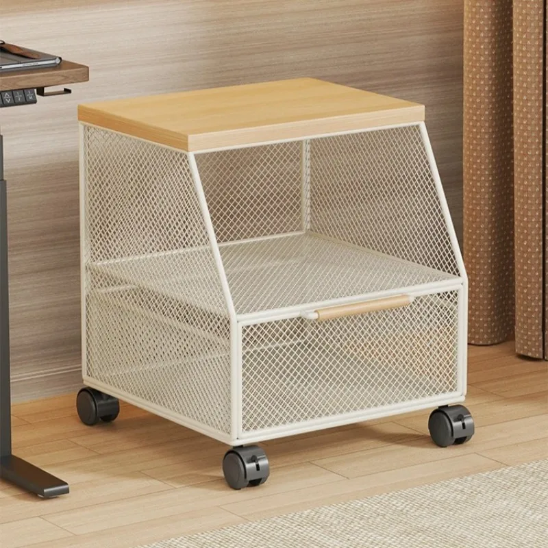 Rolling Printer Cart Multi-Layer Floor Shelf All-Purpose Copier Storage Rack Office Desk Organizer Side Shelf for Business Use