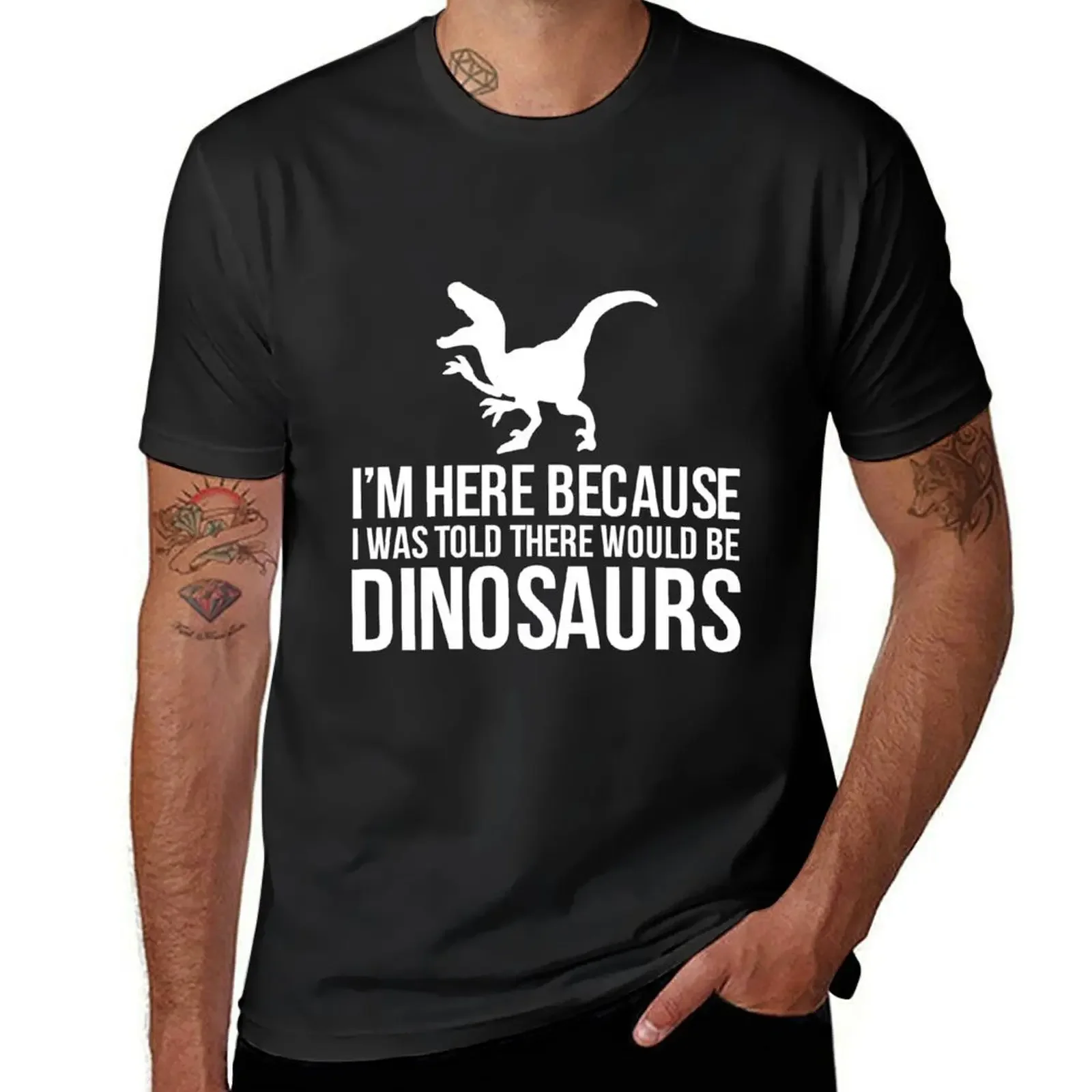 I Was Told There Would Be Dinosaurs Velociraptor T-Shirt shirts graphic tee plain mens clothes