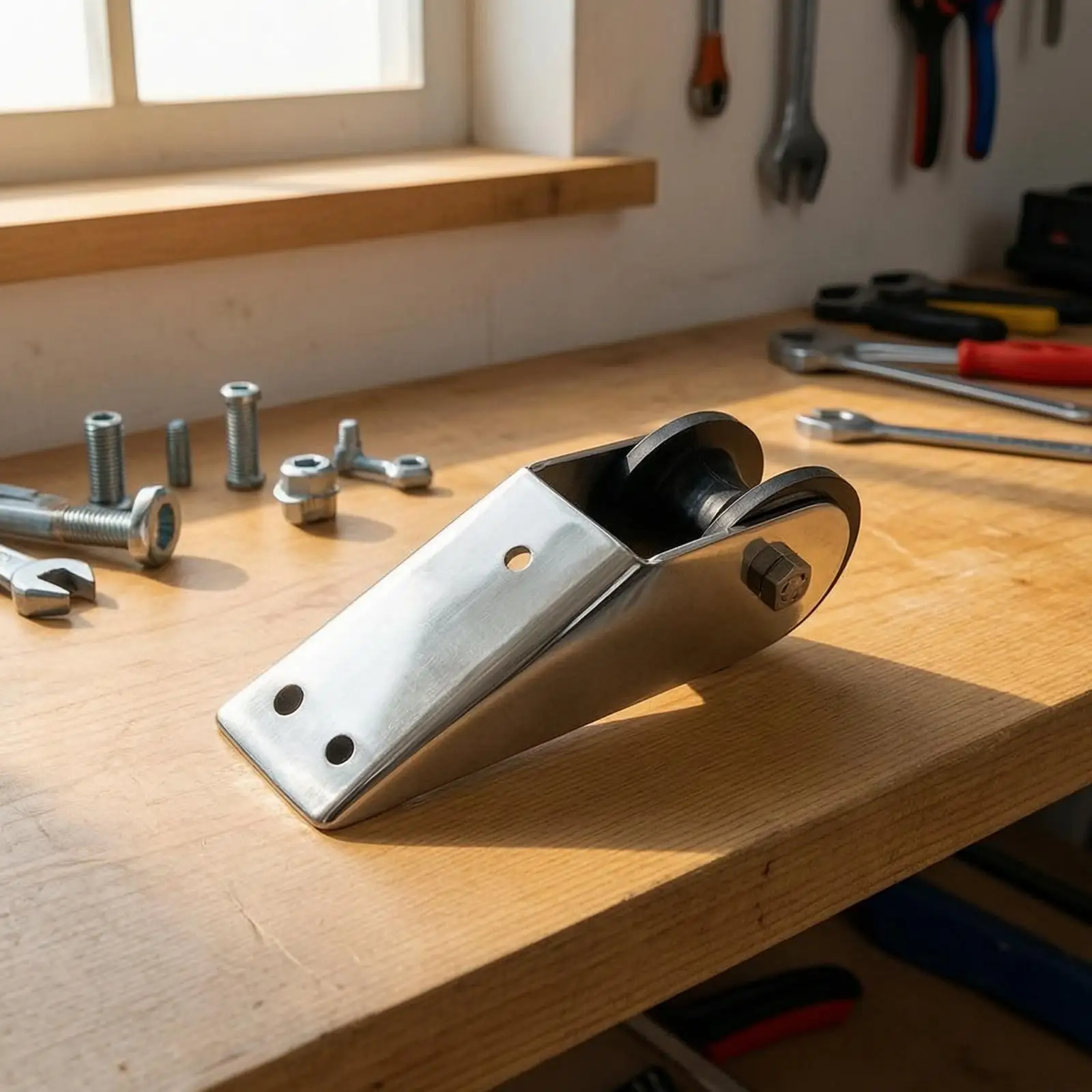 Yacht Anchor Bracket 316 Stainless Steel Roller Mount with Fastening Bolt for Smooth Chain Retrieval