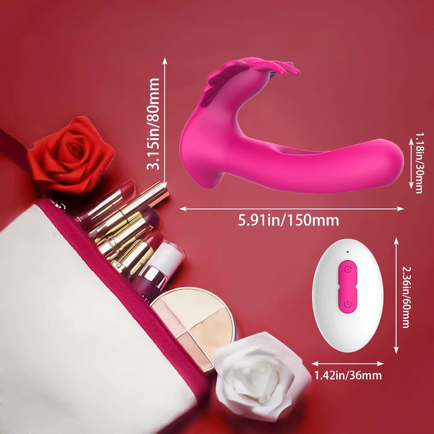 Wearable Vibrator Dildo Vibrating Panties Women Sex Toys with 9 Flapping and Vibrating Modes G Spot Rabbit Vibrator with Remote