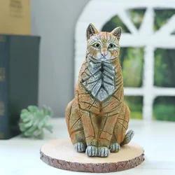 1 pz, simulazione gatto statua in resina ornamento, casa ufficio camera da letto Desktop, cortile prato, regalo amante dei gatti