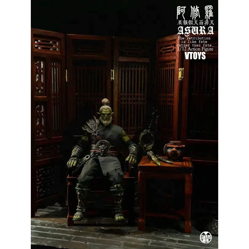 VTOYS Oryginalna Asura Zielono-Czerwona Hamująca się 1/12 Limitowana Edycja Ruchoma Lalka Kolekcjonerska z Materiałowym Ubraniem Model Zabawka Dostępna Od Ręki Ozdoba