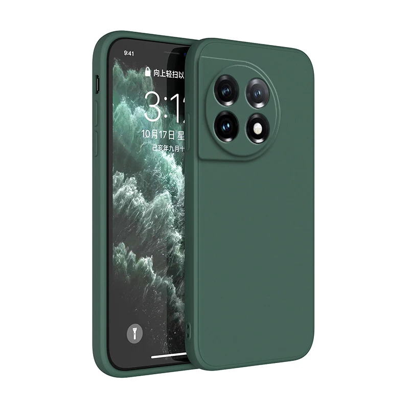 Quadratische Silikon-Schutzhülle für OnePlus 11 11R 10T 10R 10 Pro 10Pro 5G, stoßfeste Funda-Flüssigsilikonhülle – Detail 3