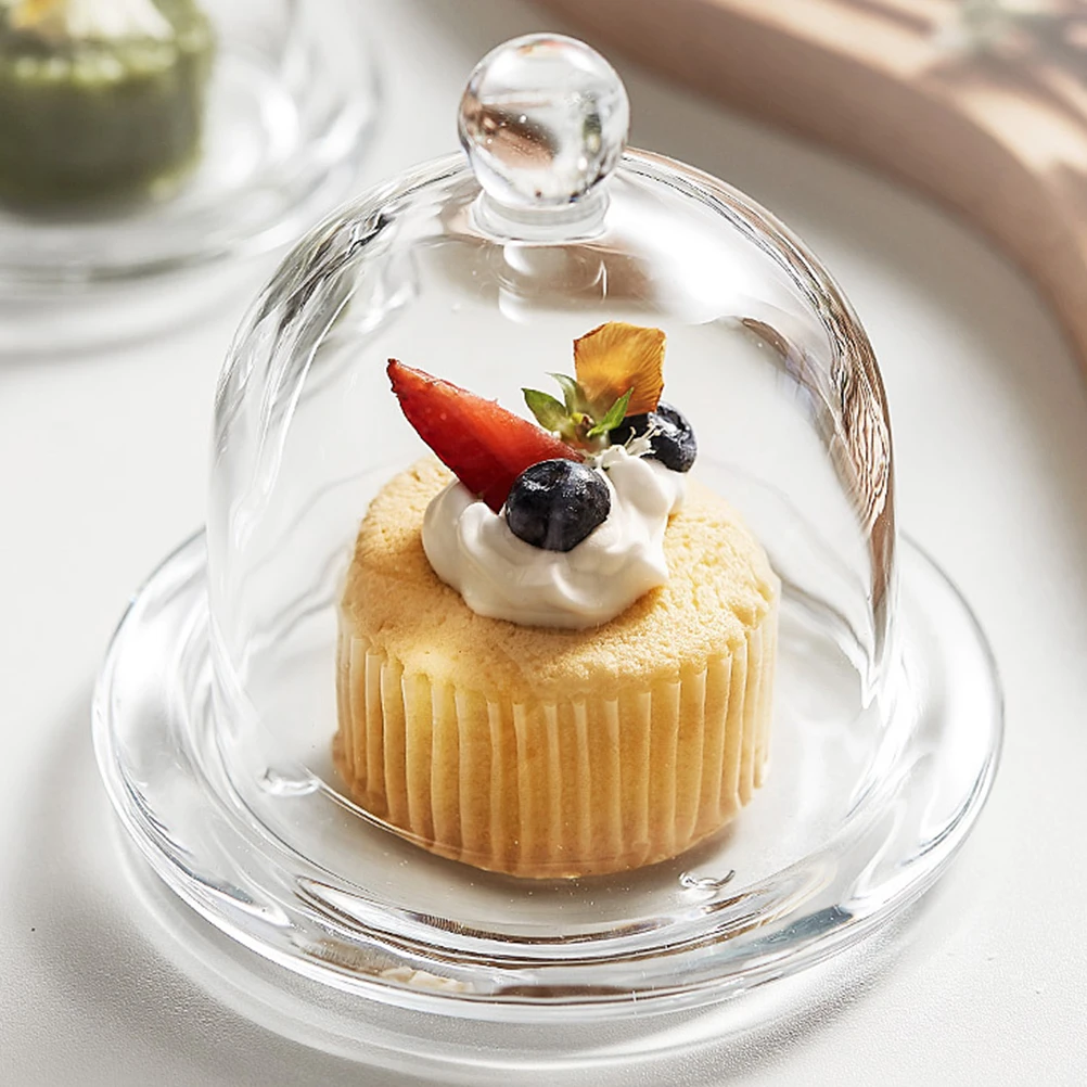 

Clear Glass Cake Tray Dome Cover Dessert Plate Party Wedding Fruit Display Stand Glass Cake Tray Dessert Display Stand