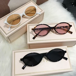 Trendy Oval Sunglasses Women Brand Designer 90s Tortoiseshell Frame Brown Round Sun Glasses Vintage Shades Eyewear Female UV400