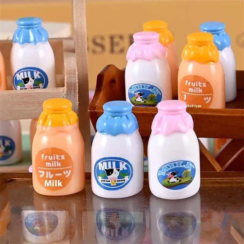 10 pezzi di miniature di bottiglie di latte giapponesi per casa delle bambole, modello di convenienza, accessori di casa delle bambole, giochi di finzione per bambini, regali