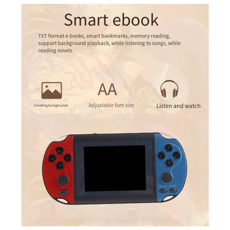 X7S 3.5 بوصة وحدة تحكم ألعاب الحنين الصغيرة للأطفال البلاستيك المحمولة المحمولة مشغل موسيقى الفيديو لعبة وحدة التحكم