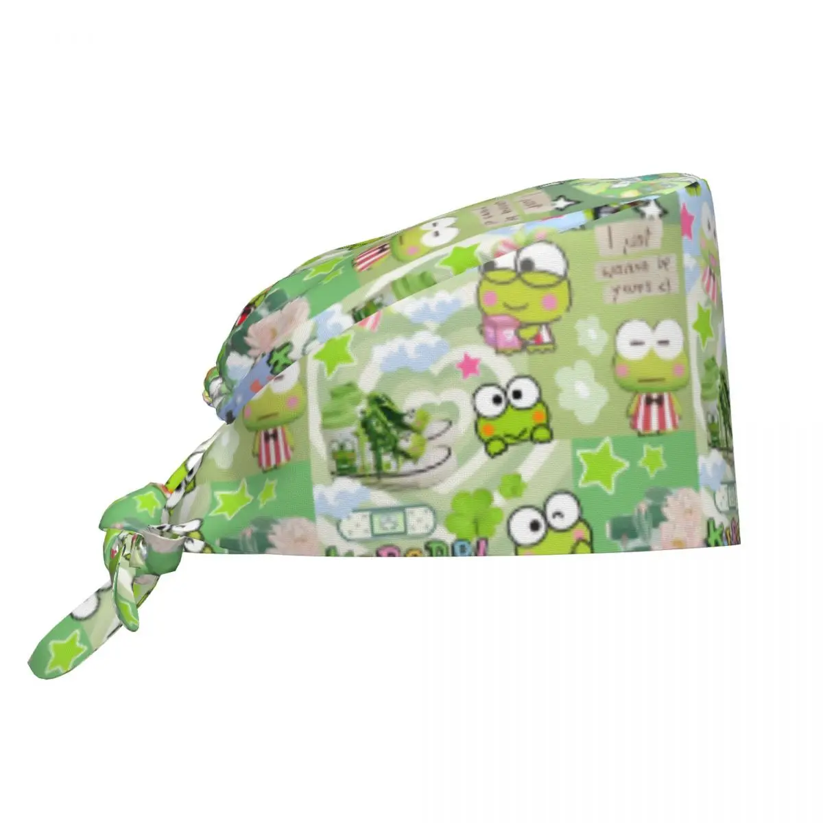 

Кепка для скрабов Sanrio Keroppi на заказ, хирургические шапки для мужчин и женщин, кепка для операционной, кепка для кормления, лабораторная рабочая шапка