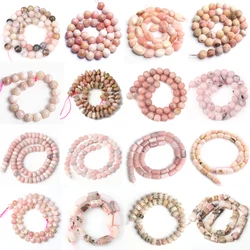 Natural Stone High Quality Pink Opal Beads Mix Shape Loose Spacer Beads Jewelry Making DIY Bracelet Necklaces Accessory 6-12mm