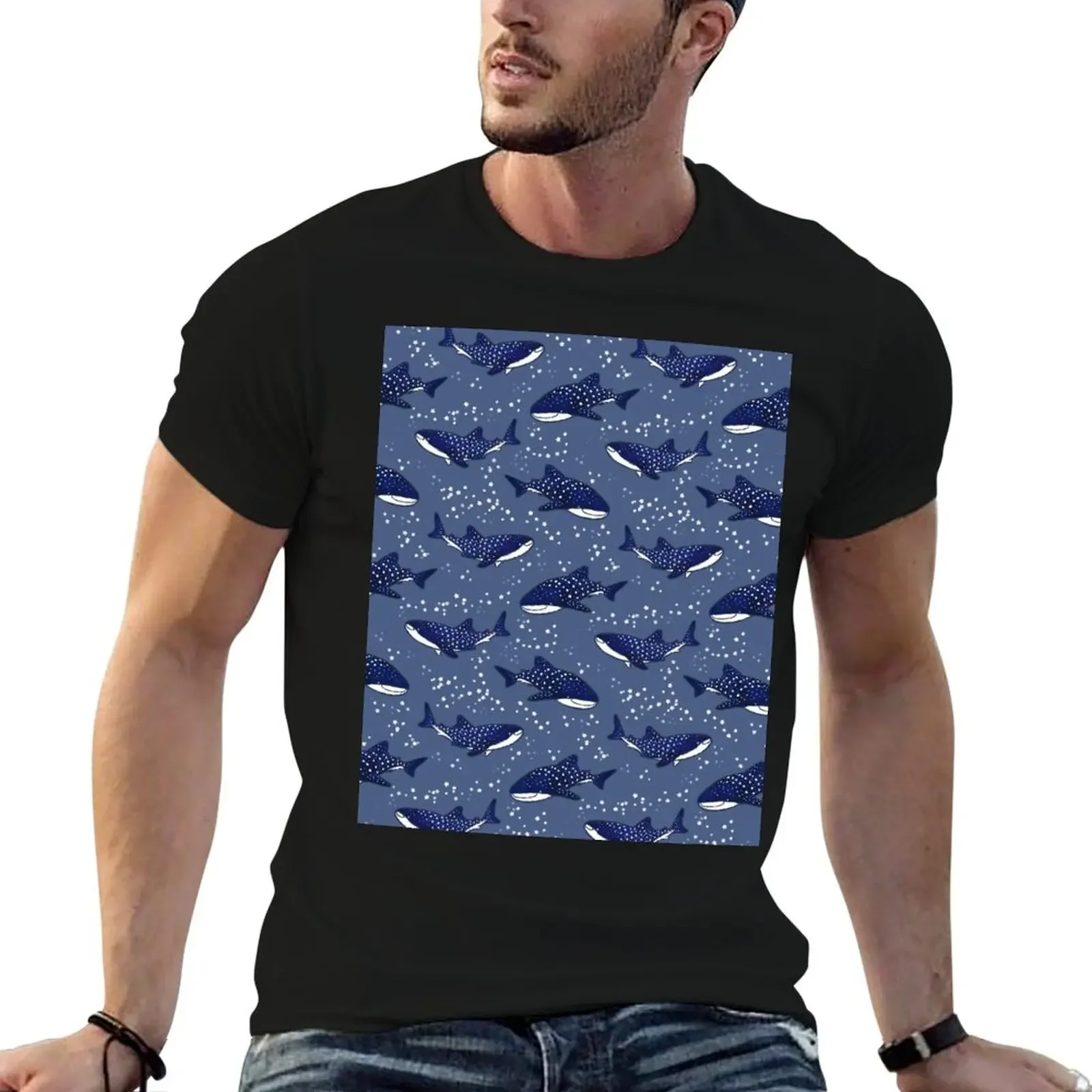 

Starry Whale Sharks (Dark version) T-Shirt korean fashion quick drying shirts graphic tee men