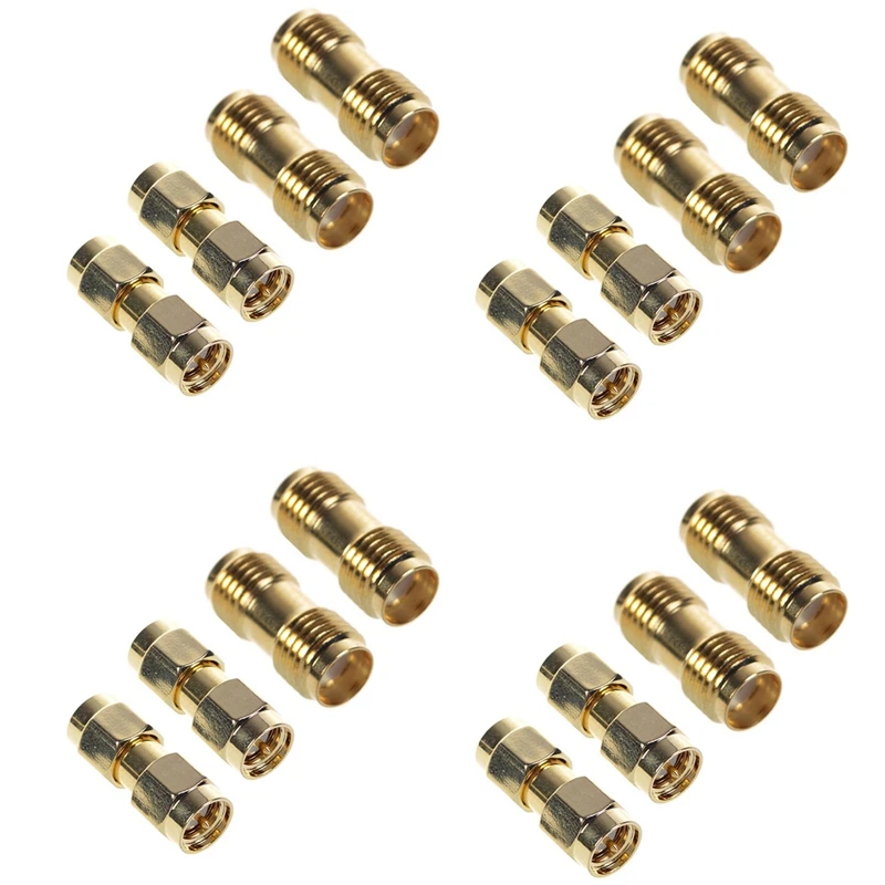 

8 Pcs SMA Male To SMA Male Plug+ 8 Pcs SMA Female To SMA Female Jack RF Coaxial Adapter Connector