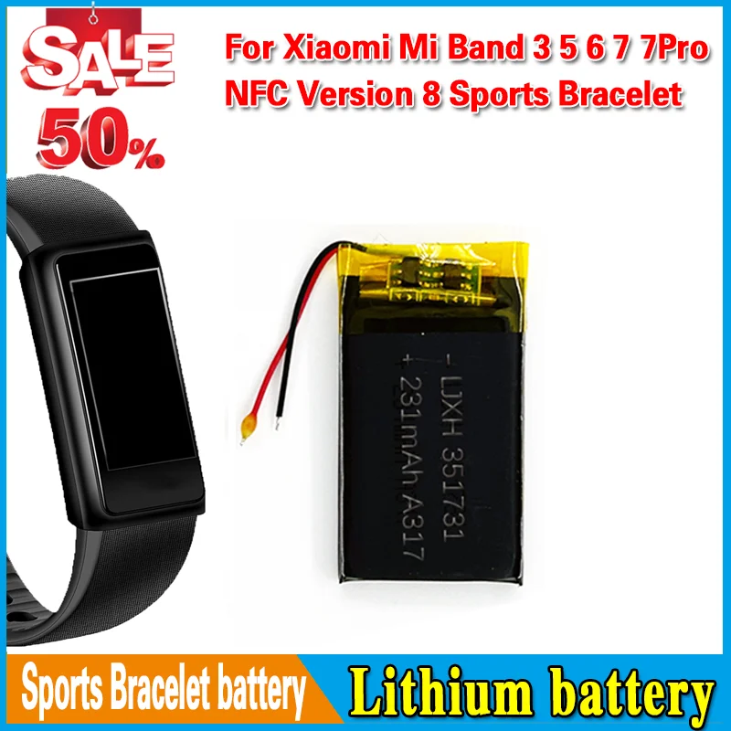 High-Quality Battery  for Xiaomi Mi Band 3 5 6 7 7Pro NFC Version 8 Sports Bracelet battery