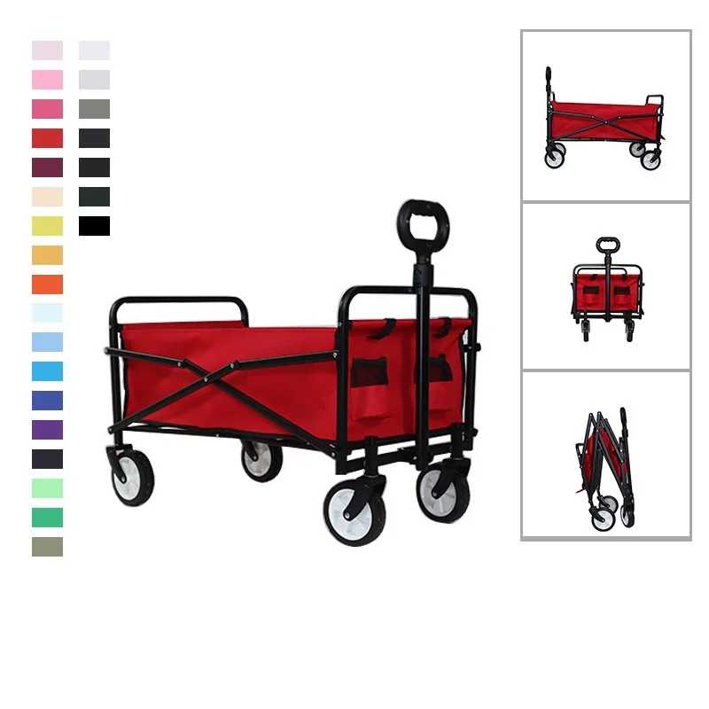 Hot Selling Outdoor Camp Car Camping Trolley Handcart Collapsible Folding Portable Trolley Folding Wagon Cart