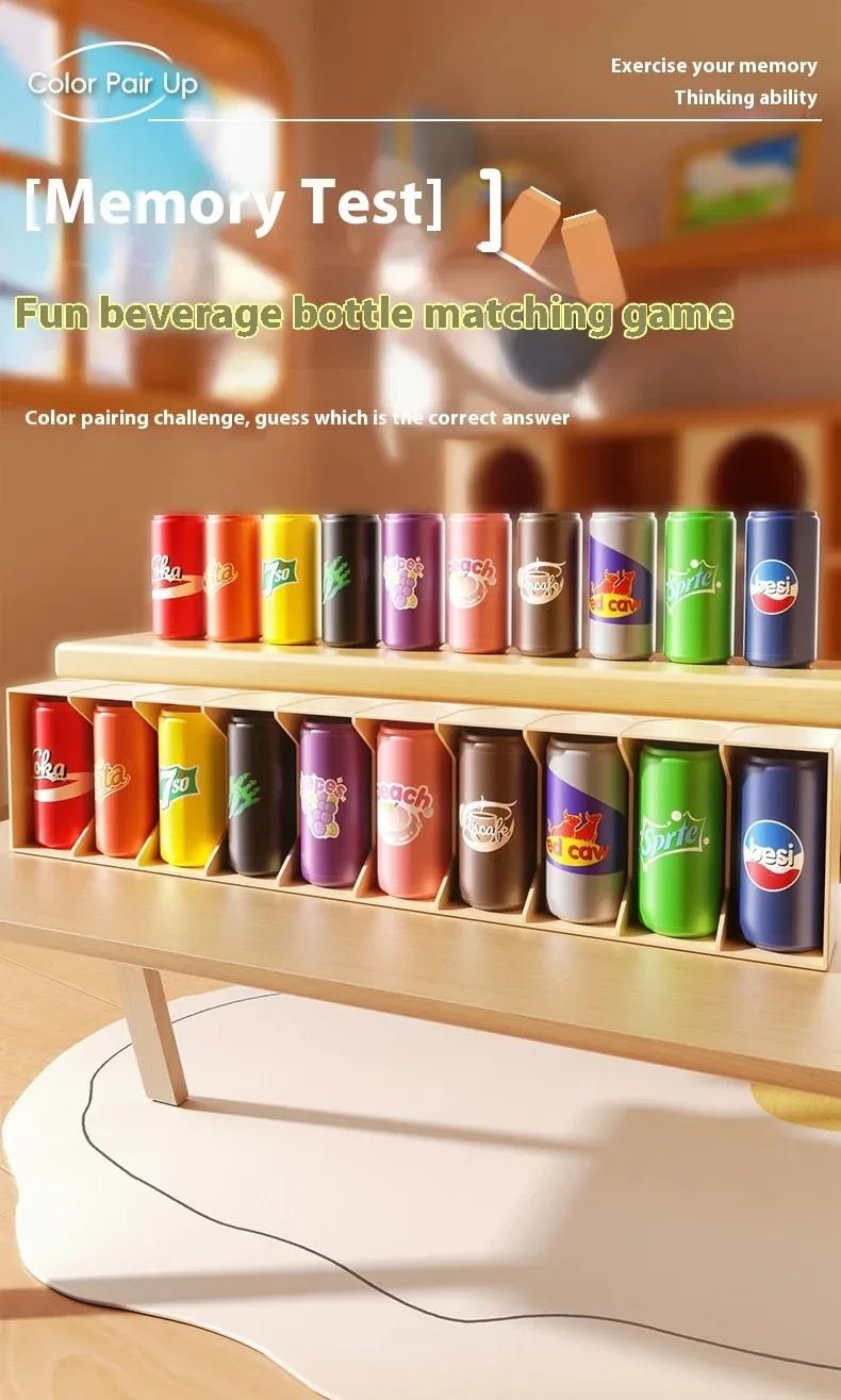 Color Memory Challenge - Drink Match-spel voor observatie en snel denken